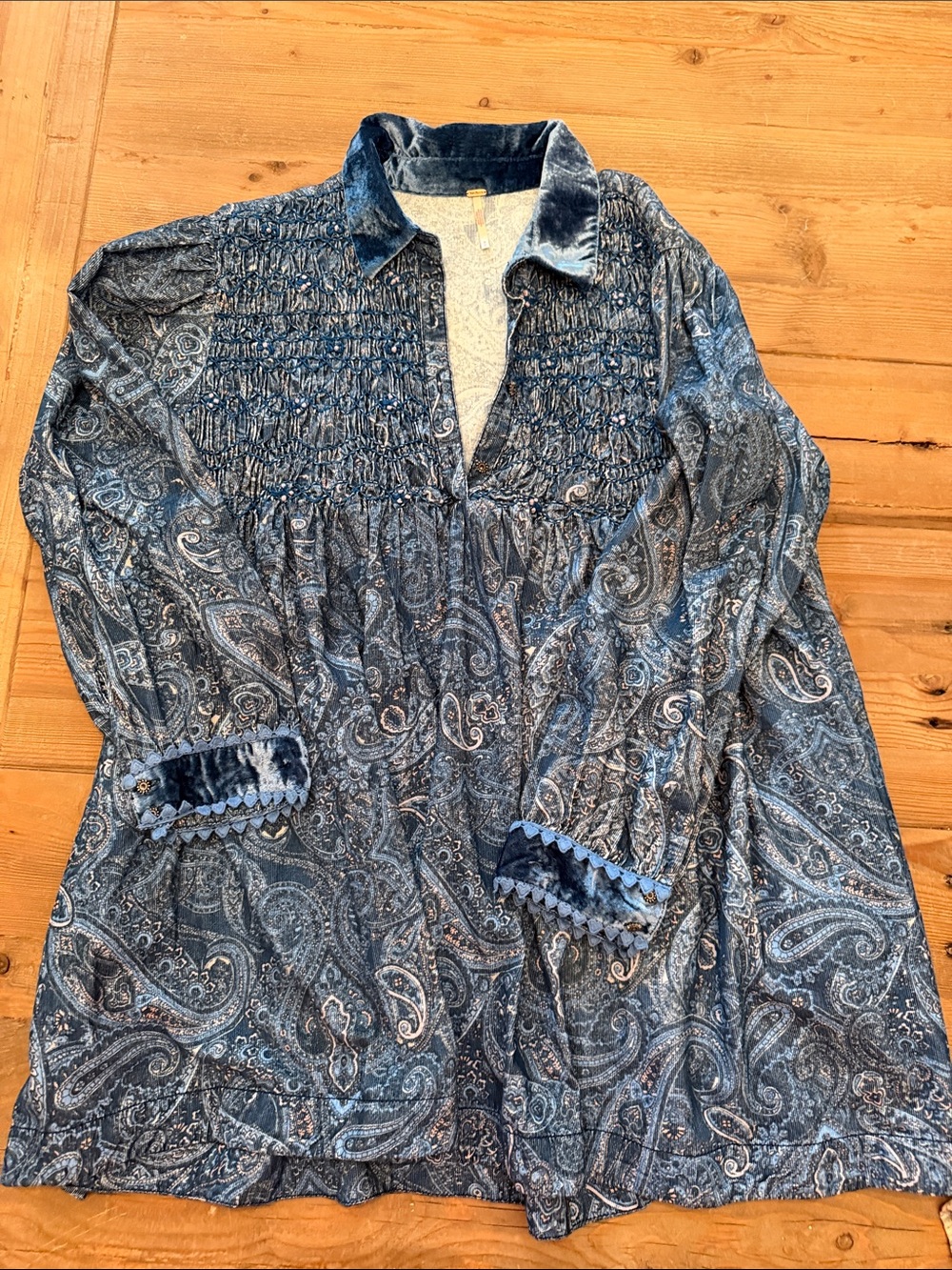 Free People Blue Paisley Mini Dress